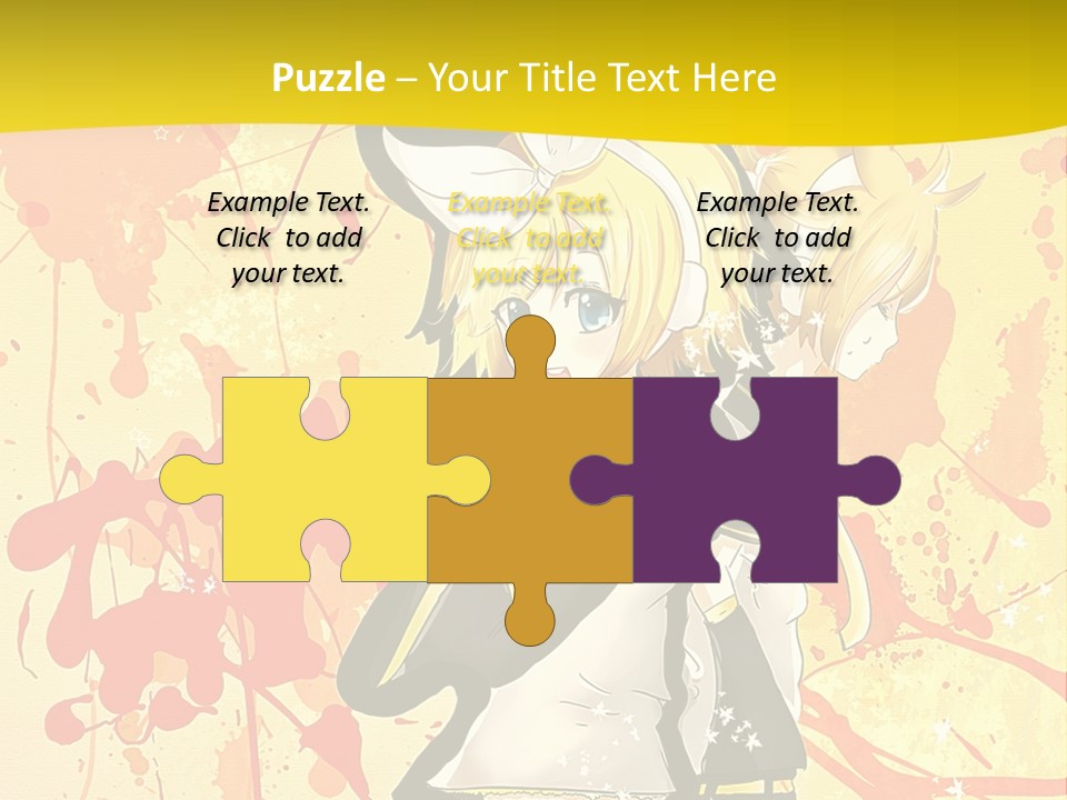 A Anime Character With A Yellow Background PowerPoint Template