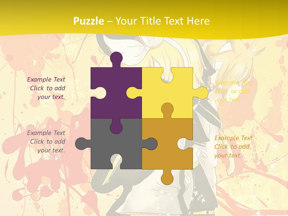 A Anime Character With A Yellow Background PowerPoint Template