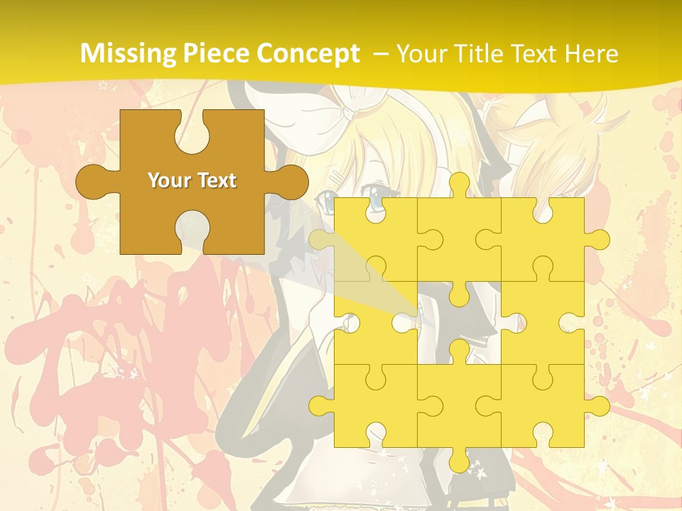 A Anime Character With A Yellow Background PowerPoint Template