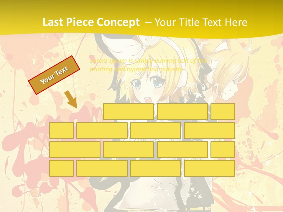 A Anime Character With A Yellow Background PowerPoint Template