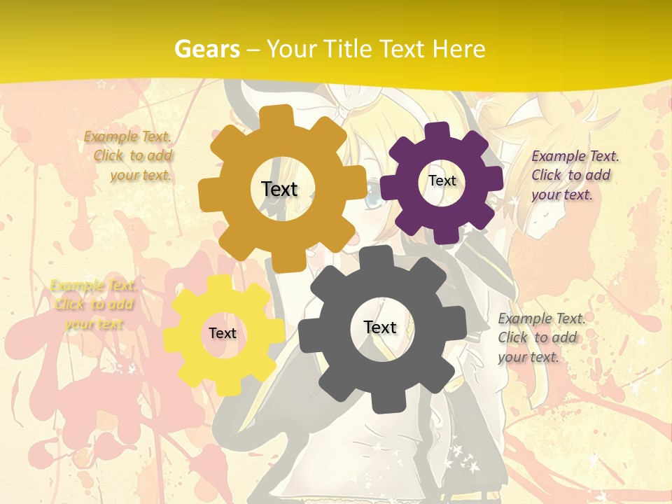 A Anime Character With A Yellow Background PowerPoint Template