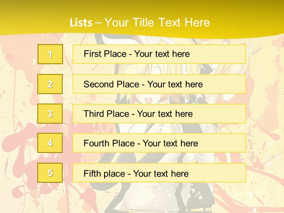 A Anime Character With A Yellow Background PowerPoint Template