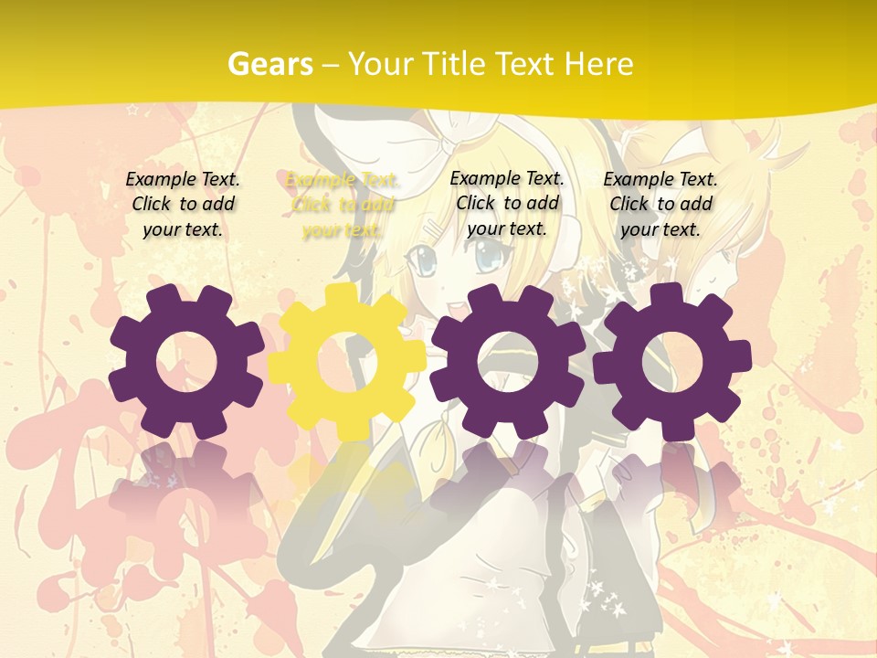 A Anime Character With A Yellow Background PowerPoint Template