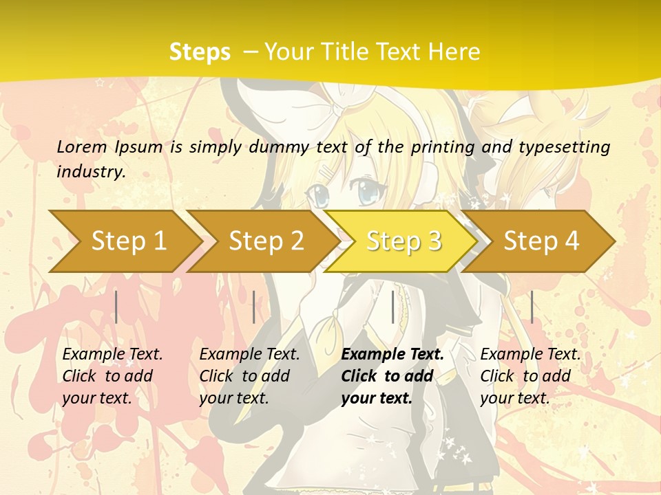 A Anime Character With A Yellow Background PowerPoint Template