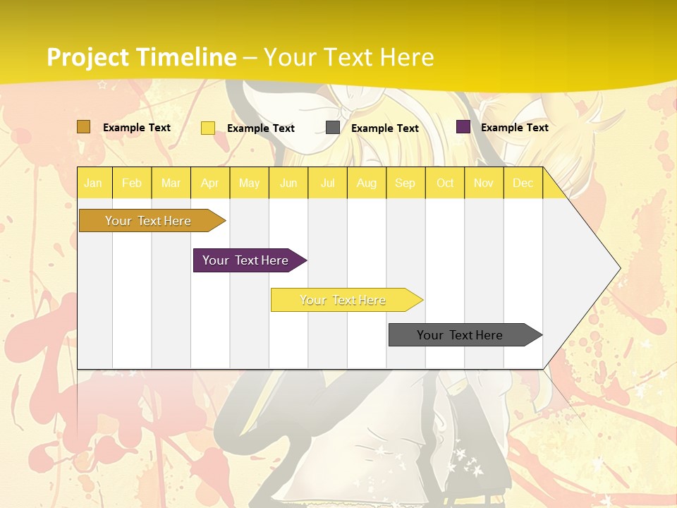 A Anime Character With A Yellow Background PowerPoint Template