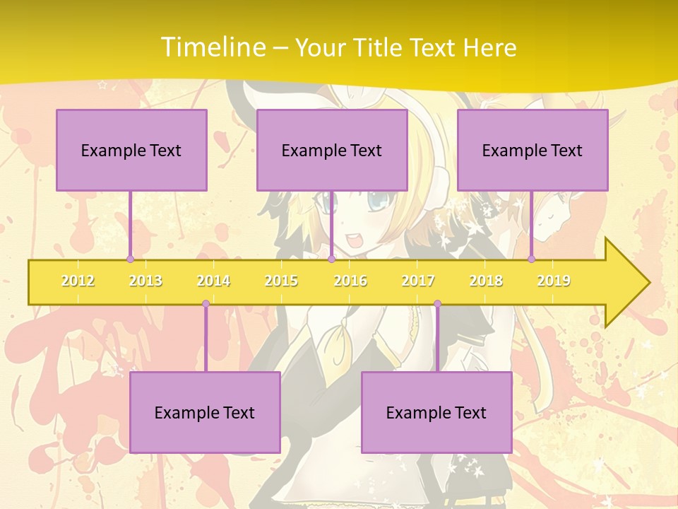 A Anime Character With A Yellow Background PowerPoint Template