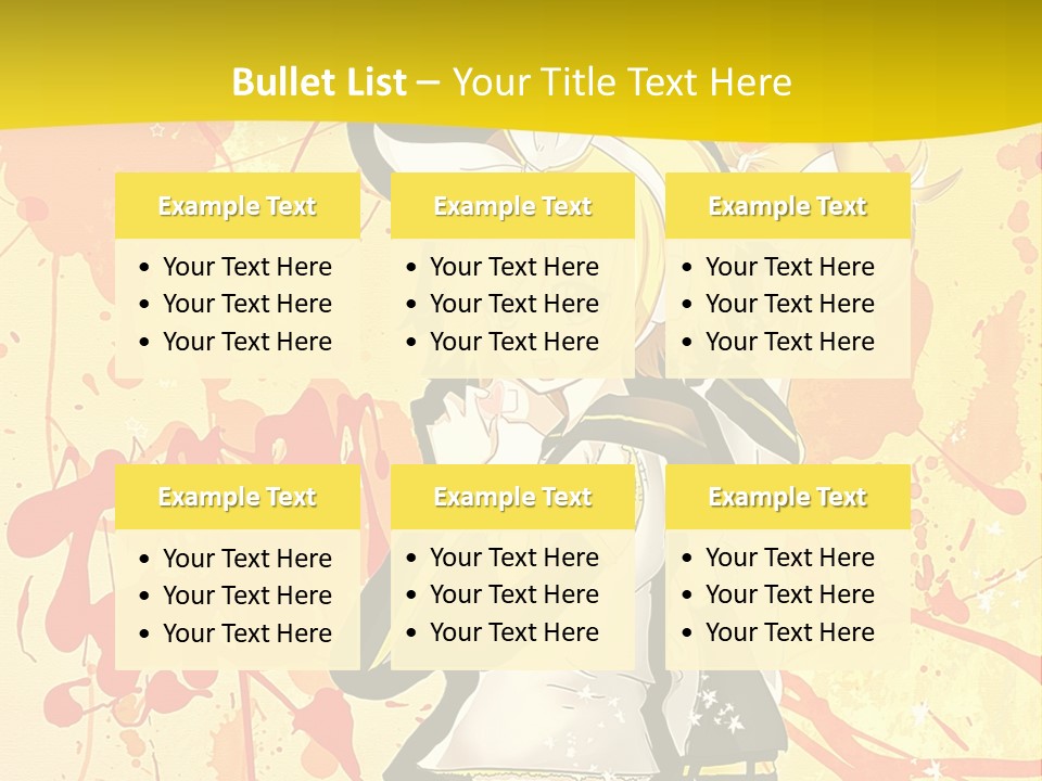 A Anime Character With A Yellow Background PowerPoint Template