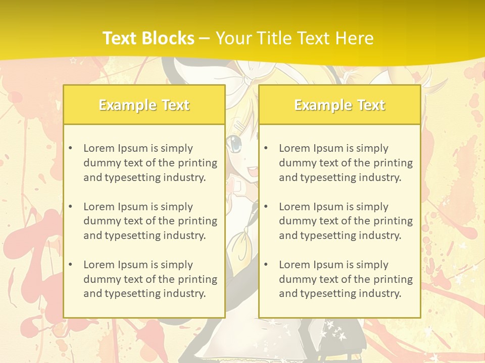 A Anime Character With A Yellow Background PowerPoint Template