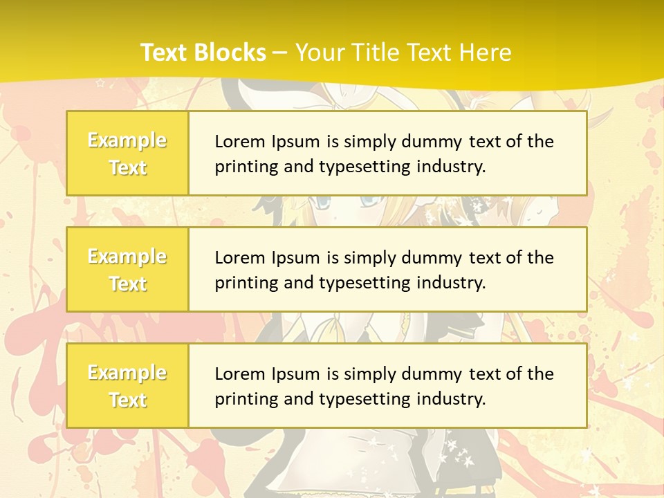 A Anime Character With A Yellow Background PowerPoint Template