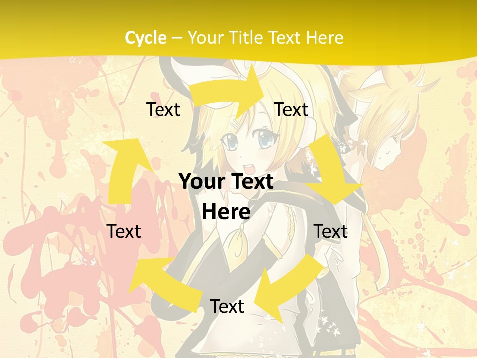 A Anime Character With A Yellow Background PowerPoint Template