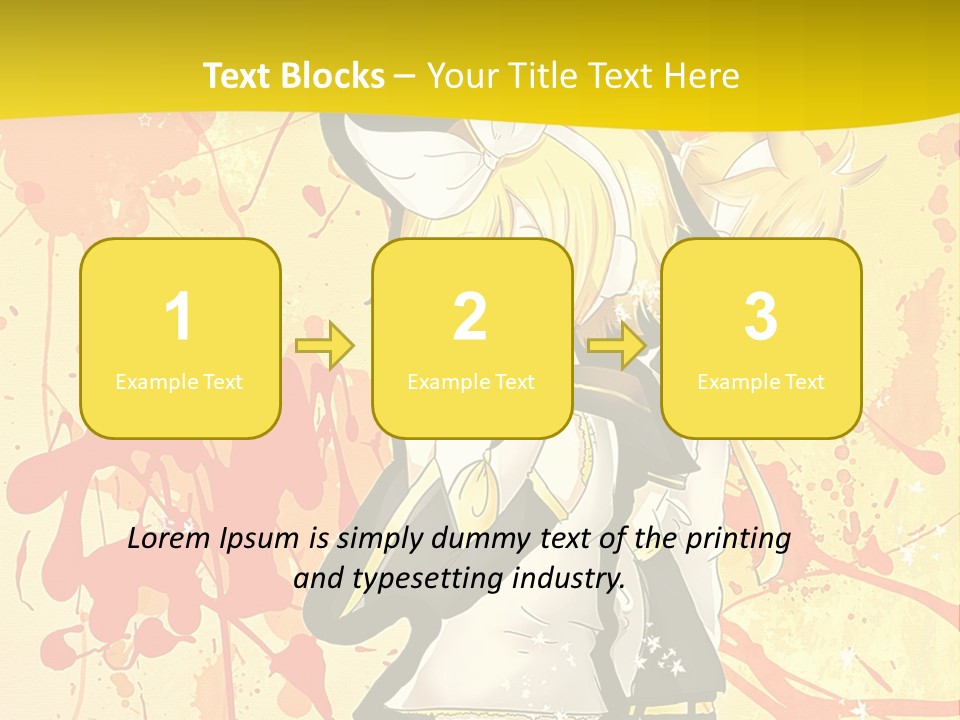 A Anime Character With A Yellow Background PowerPoint Template