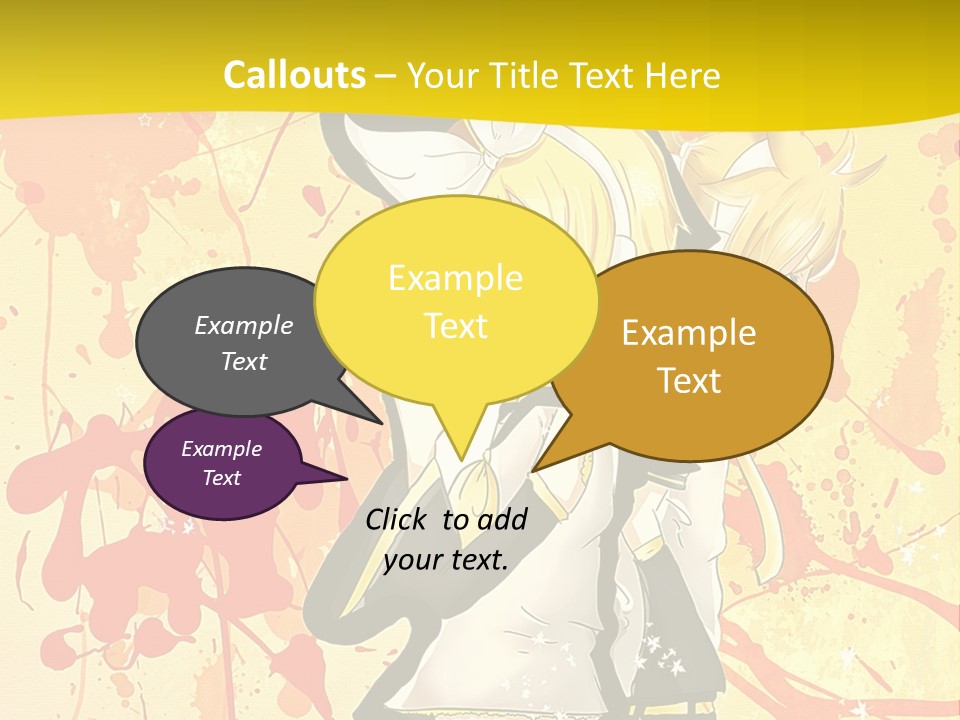 A Anime Character With A Yellow Background PowerPoint Template