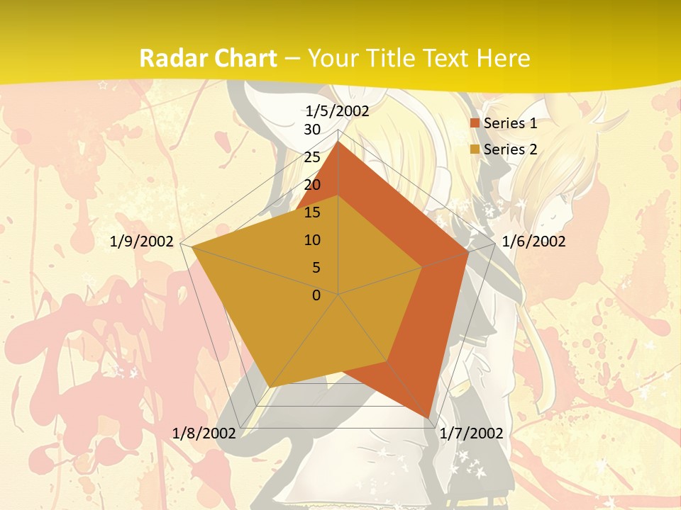 A Anime Character With A Yellow Background PowerPoint Template