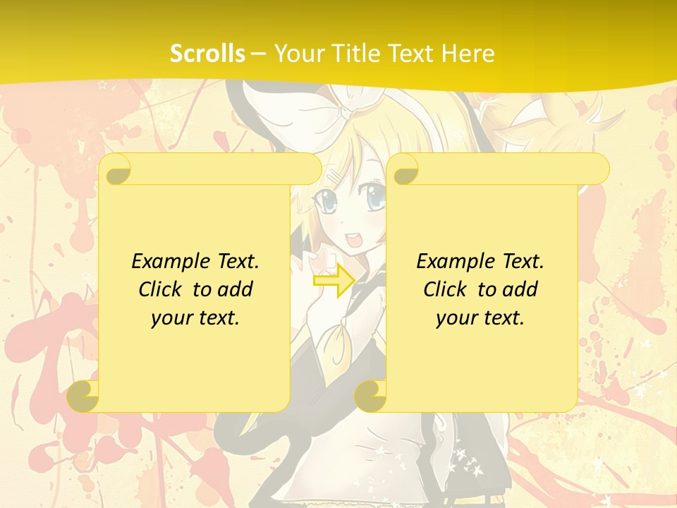A Anime Character With A Yellow Background PowerPoint Template
