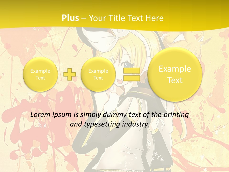 A Anime Character With A Yellow Background PowerPoint Template