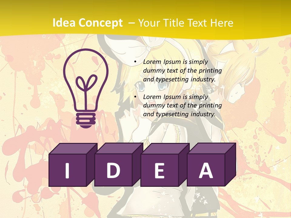 A Anime Character With A Yellow Background PowerPoint Template