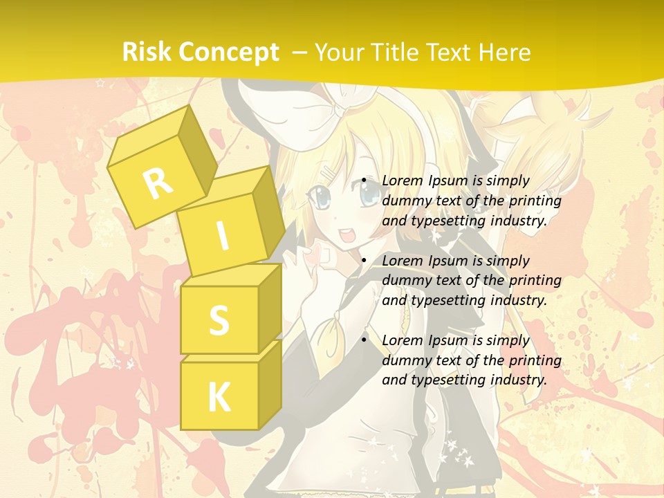 A Anime Character With A Yellow Background PowerPoint Template