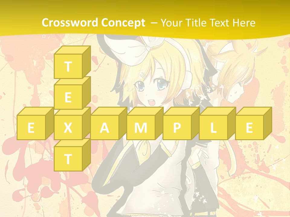 A Anime Character With A Yellow Background PowerPoint Template