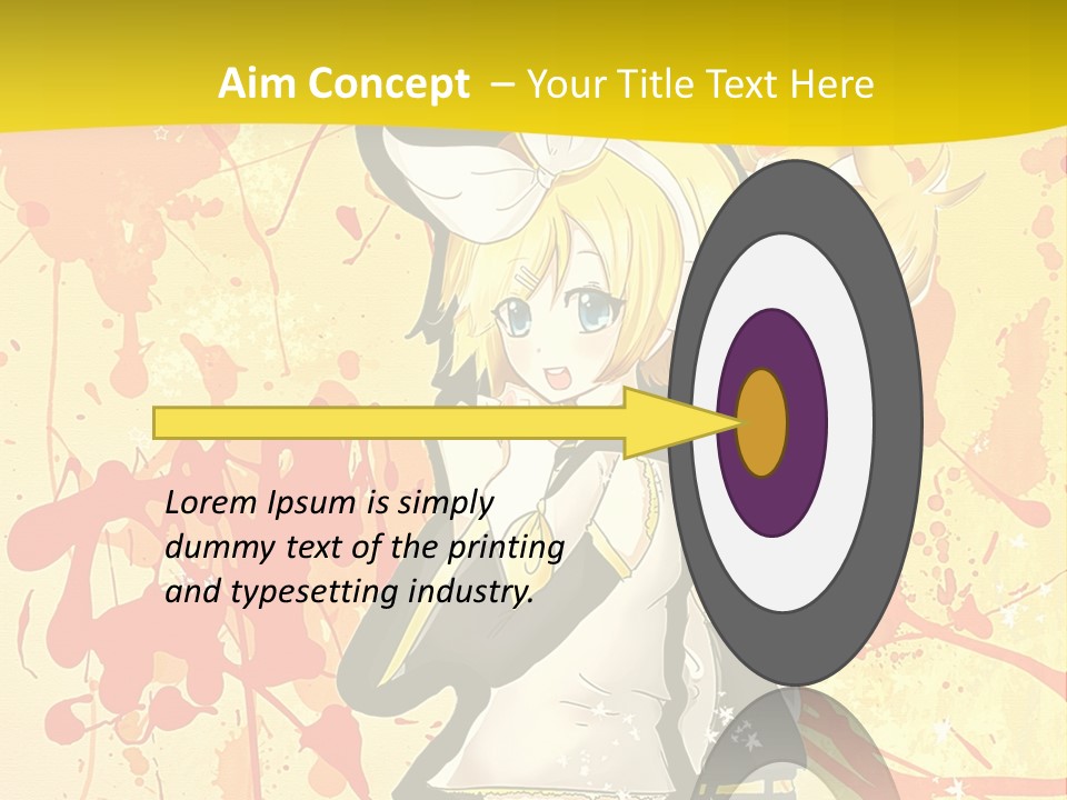 A Anime Character With A Yellow Background PowerPoint Template