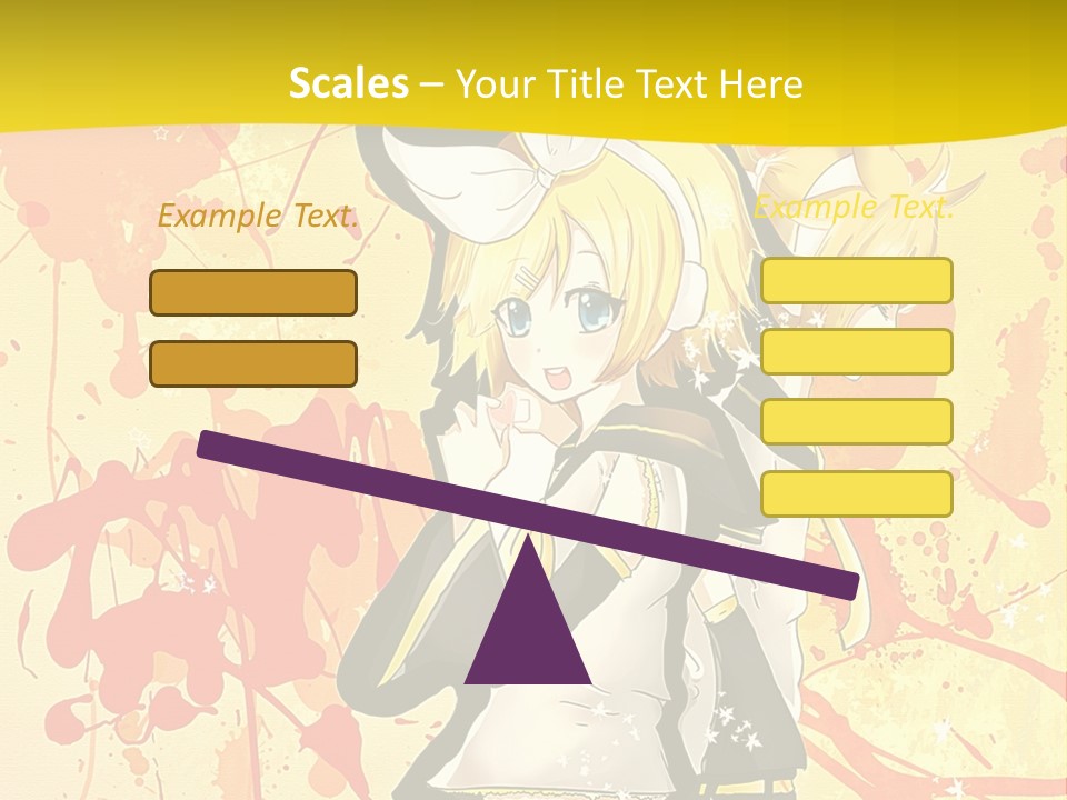 A Anime Character With A Yellow Background PowerPoint Template