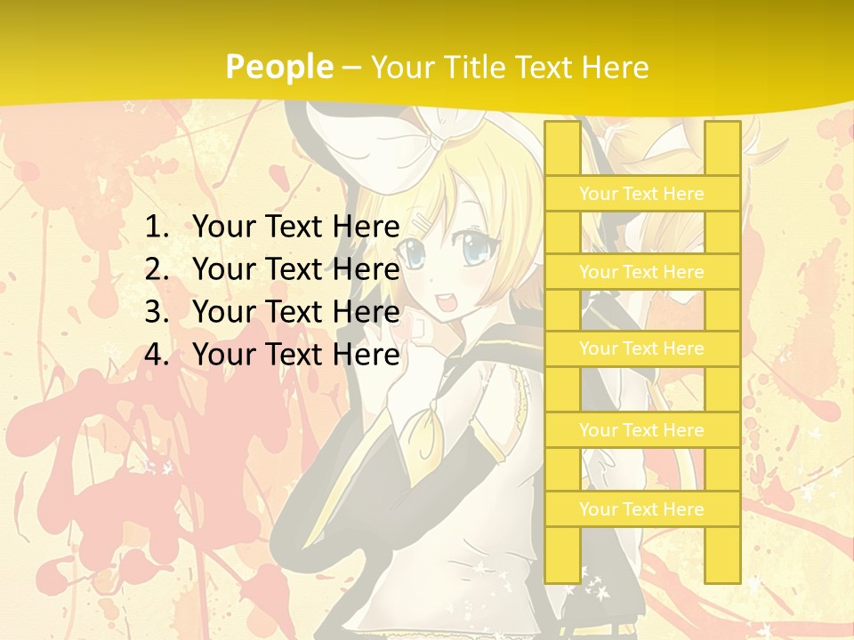 A Anime Character With A Yellow Background PowerPoint Template