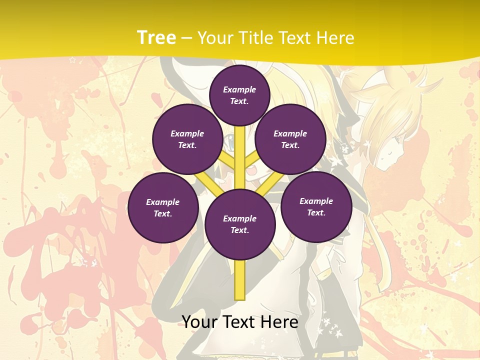 A Anime Character With A Yellow Background PowerPoint Template