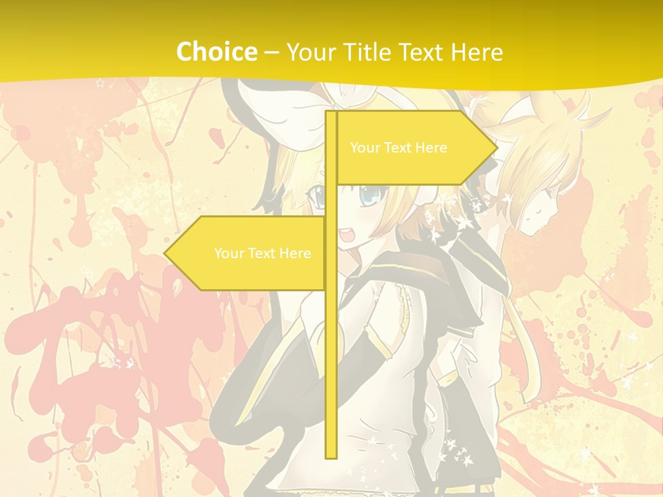 A Anime Character With A Yellow Background PowerPoint Template