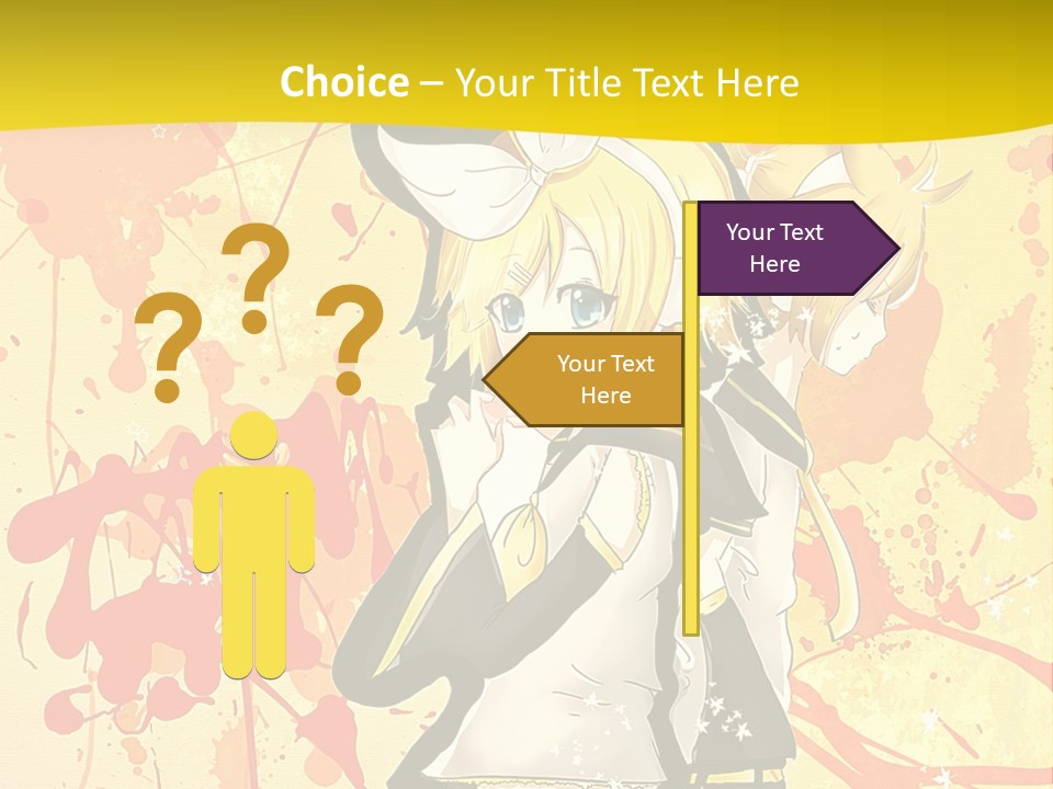 A Anime Character With A Yellow Background PowerPoint Template