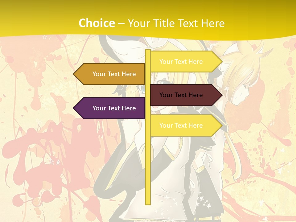 A Anime Character With A Yellow Background PowerPoint Template