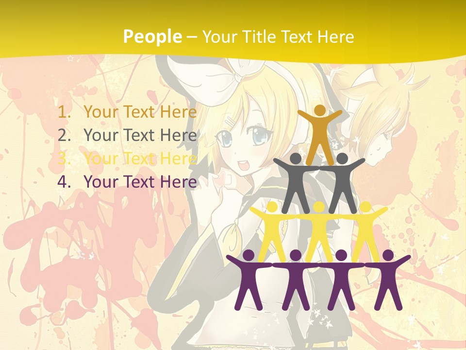 A Anime Character With A Yellow Background PowerPoint Template