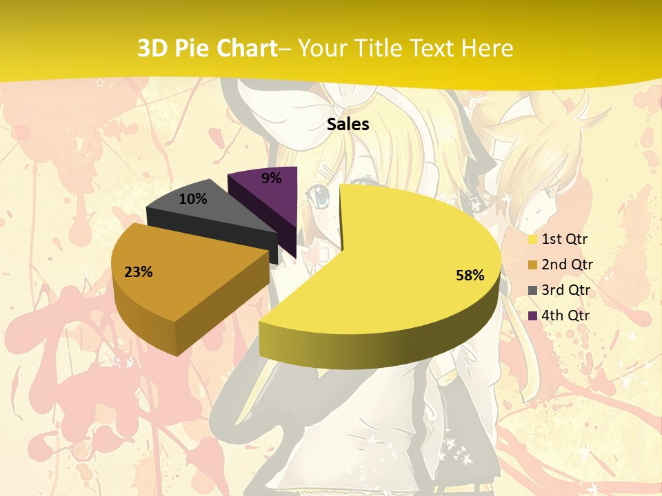 A Anime Character With A Yellow Background PowerPoint Template