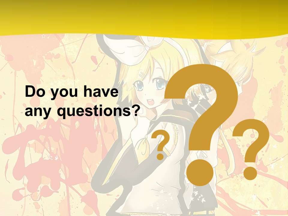A Anime Character With A Yellow Background PowerPoint Template