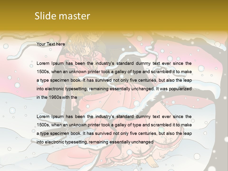 A Man And A Woman Are Sitting In The Snow PowerPoint Template