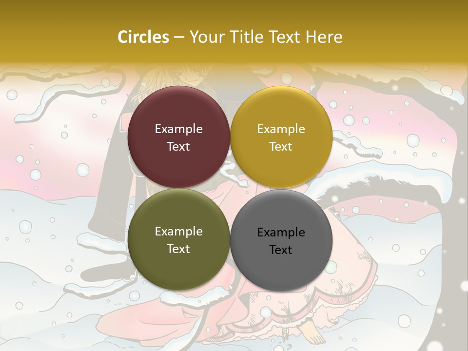 A Man And A Woman Are Sitting In The Snow PowerPoint Template