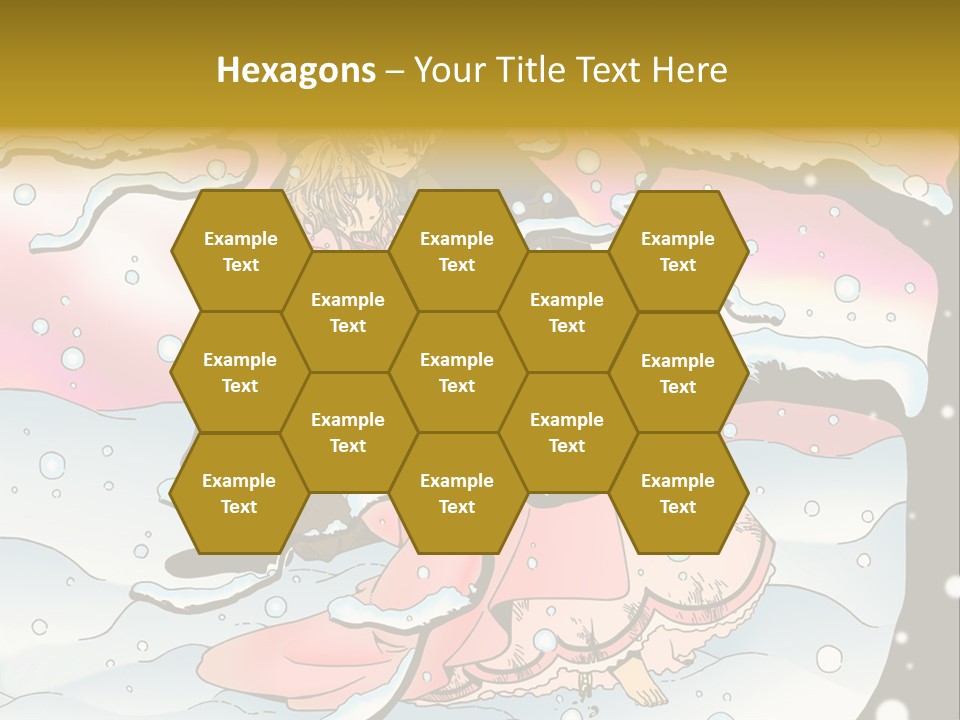 A Man And A Woman Are Sitting In The Snow PowerPoint Template