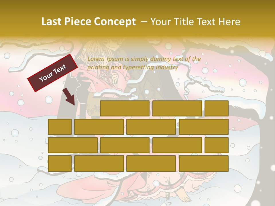 A Man And A Woman Are Sitting In The Snow PowerPoint Template