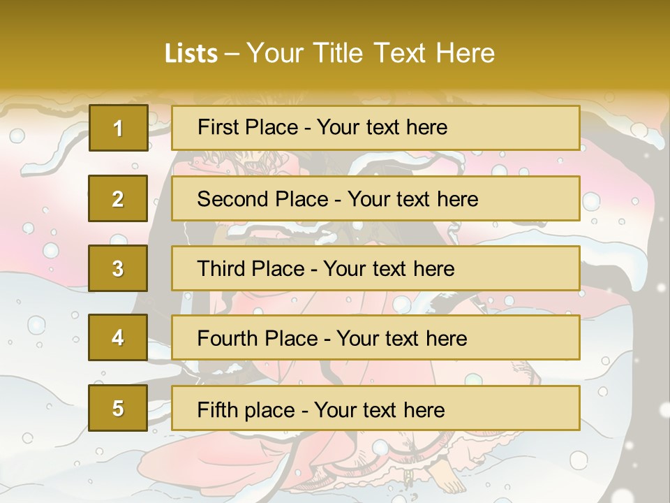 A Man And A Woman Are Sitting In The Snow PowerPoint Template