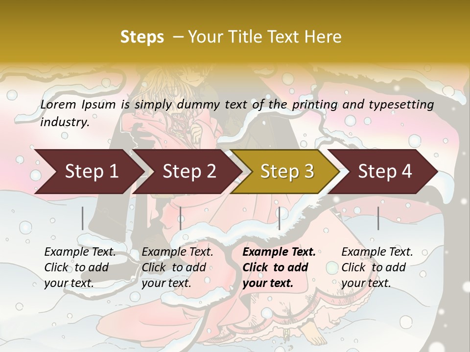 A Man And A Woman Are Sitting In The Snow PowerPoint Template