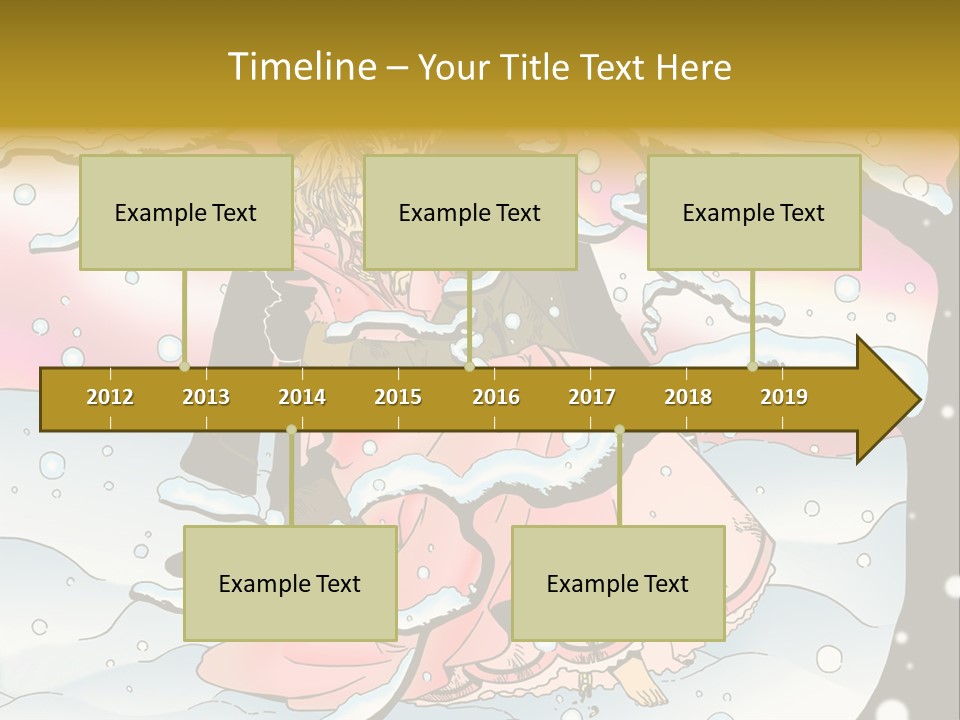 A Man And A Woman Are Sitting In The Snow PowerPoint Template