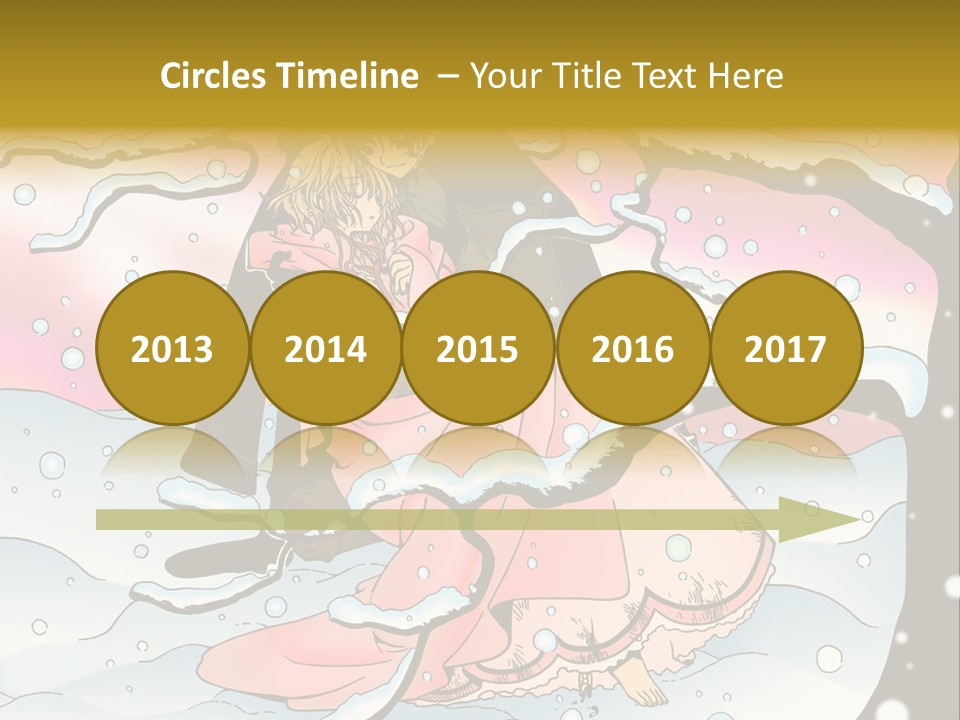 A Man And A Woman Are Sitting In The Snow PowerPoint Template