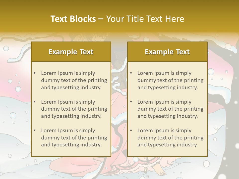 A Man And A Woman Are Sitting In The Snow PowerPoint Template