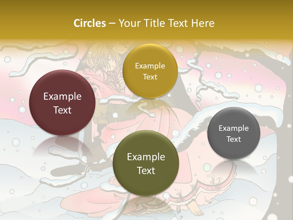 A Man And A Woman Are Sitting In The Snow PowerPoint Template