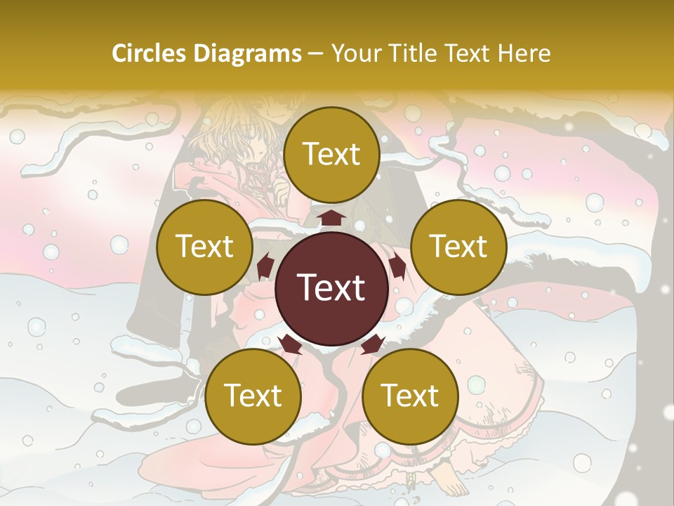 A Man And A Woman Are Sitting In The Snow PowerPoint Template