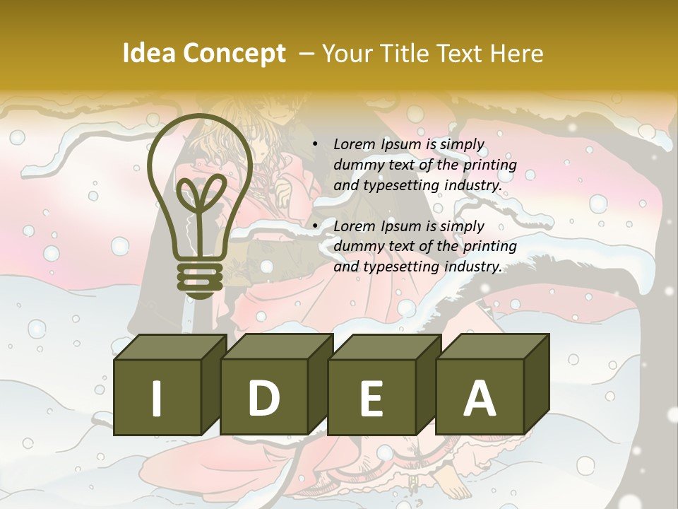 A Man And A Woman Are Sitting In The Snow PowerPoint Template