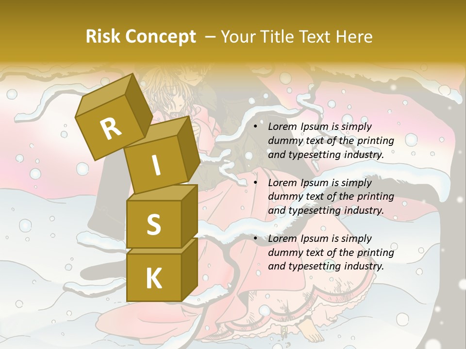 A Man And A Woman Are Sitting In The Snow PowerPoint Template