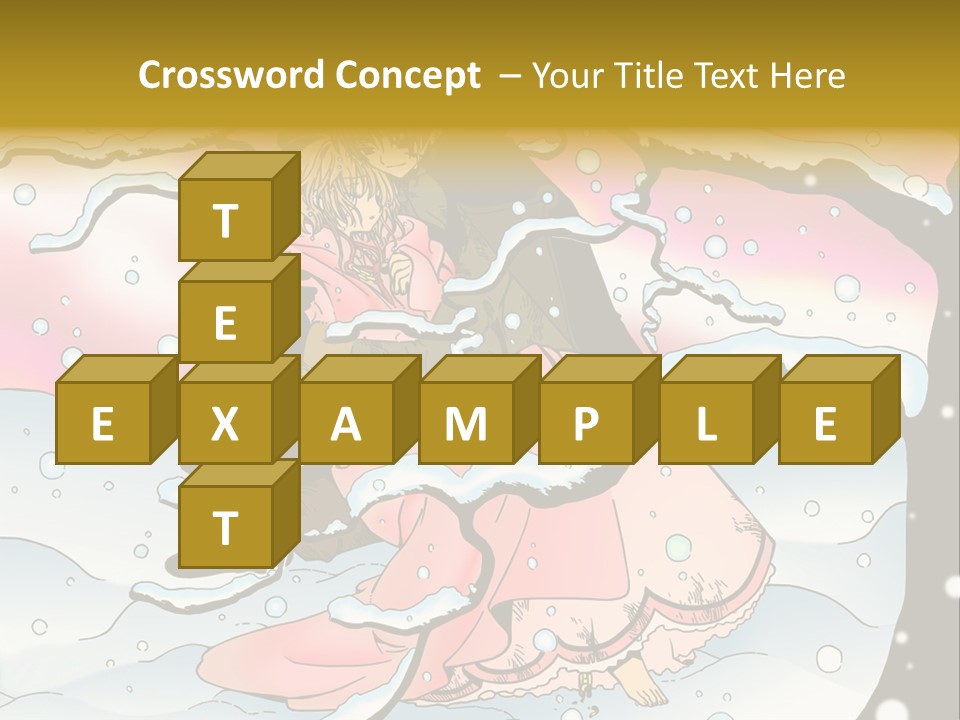 A Man And A Woman Are Sitting In The Snow PowerPoint Template