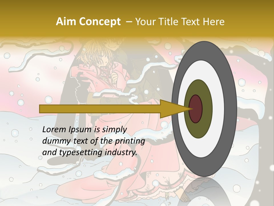 A Man And A Woman Are Sitting In The Snow PowerPoint Template