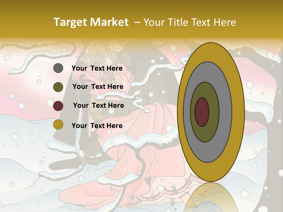 A Man And A Woman Are Sitting In The Snow PowerPoint Template