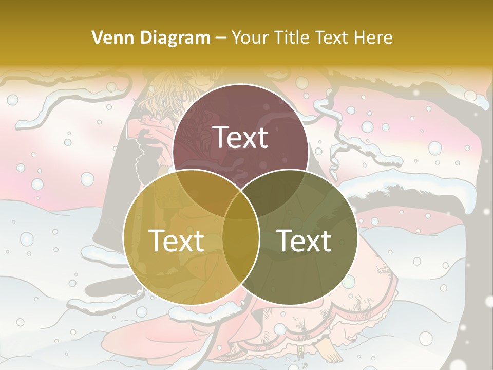 A Man And A Woman Are Sitting In The Snow PowerPoint Template