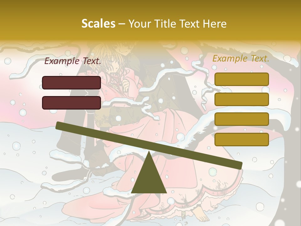 A Man And A Woman Are Sitting In The Snow PowerPoint Template